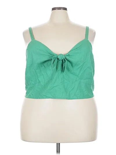 Universal Thread Tank Top Green Halter Neckline Tops
