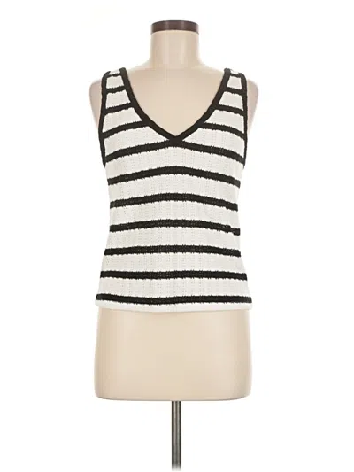 Pre-owned Universal Thread Tank Top Ivory Plunge Neckline Tops In White