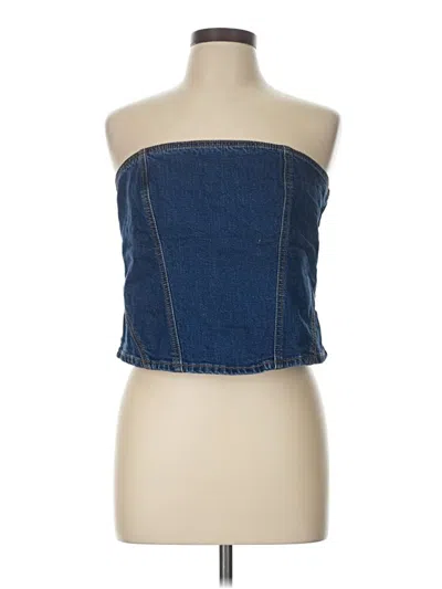 Pre-owned Universal Thread Tube Top Blue Strapless Neckline Tops
