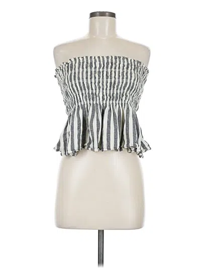 Pre-owned Universal Thread Tube Top Silver Strapless Neckline Tops
