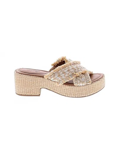 Pre-owned Universal Thread Wedges In Tan