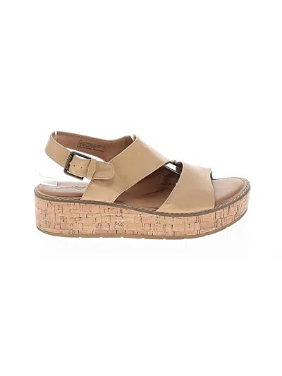 Pre-owned Universal Thread Wedges In Tan