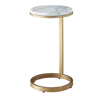 Universal Tranquility Side Table In White/gold