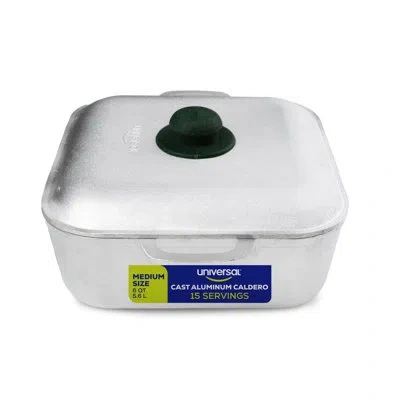 Universal Unique Square Caldero (9 Quart - 24 Cups), Stainless Aluminum Pot, Oven Safe, Even Heat Distribution In Silver