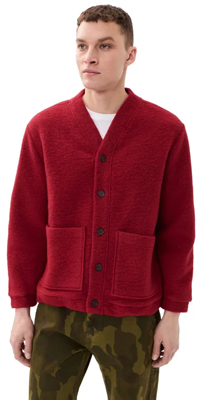 Universal Works Advance Fleece Cardigan Red