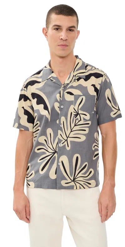 Universal Works Baja Print Road Shirt Grey