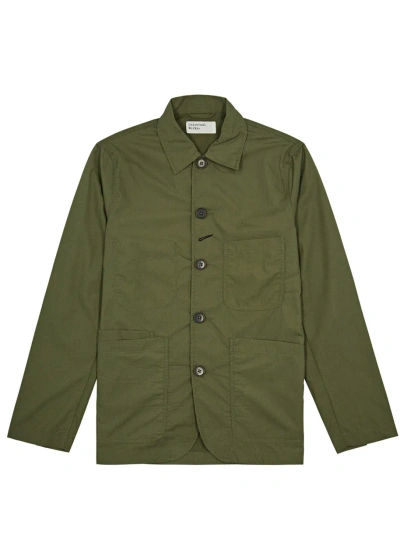 Universal Works Bakers Brushed Twill Overshirt In Olive