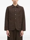 Universal Works Bakers Checked Button Shirt In Brown
