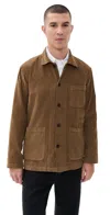 Universal Works Bakers Corduroy Jacket Khaki In Brown