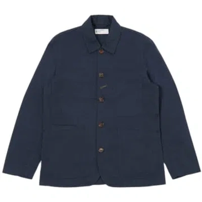 Universal Works Bakers Jacket In Navy Twill In Blue