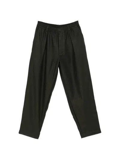 Universal Works Belt-loop Pleated Trousers In Black