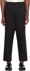 Universal Works Black Pleated Trousers In Black