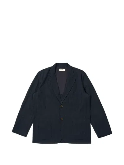 Universal Works 버튼 텍스처 재킷 In Blue