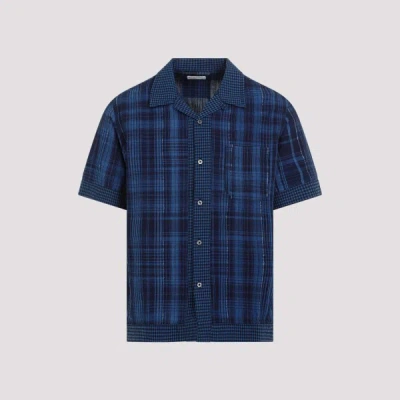 Universal Works Border Road Shirt M In Indigo