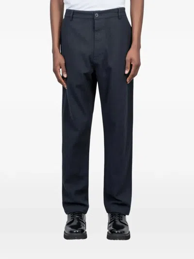 Universal Works Buttoned Chino Trousers In Blue