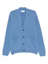 Universal Works Buttoned Patch-pocket Cardigan In Blue