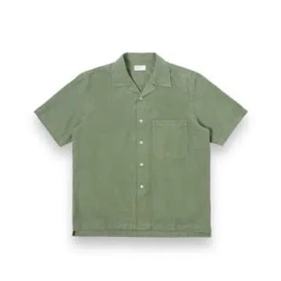 Universal Works Camp Ii Shirt 30269 Gardenia Lycot Birch In Green