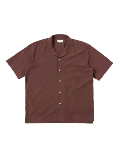 Universal Works Camp Shirt In Brown