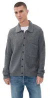 Universal Works Charlie Waffle Cardigan Grey In Gray