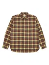 Universal Works Check Button-down Shirt In Brown