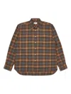 Universal Works Check Button-down Shirt In Brown