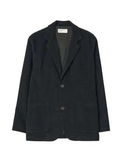 Universal Works Corduroy Two-button Jacket In Black