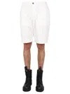 Universal Works Straight-leg Pleated Cotton-twill Bermuda Shorts In White