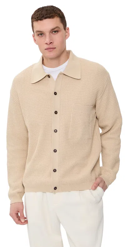 Universal Works Cotton Knit Jacket Sand In Nude
