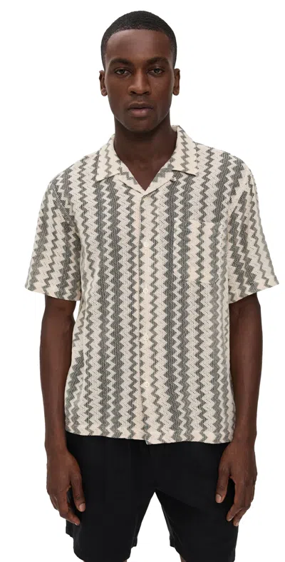 Universal Works Crocheted Road Shirt Charcoal In Neutral