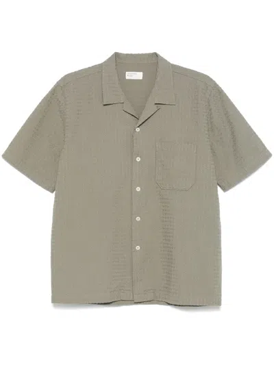 Universal Works Delos Road Shirt In Green