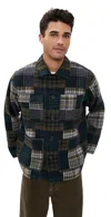 Universal Works Dockside Japanese Patchwork Jacket Green In Multi