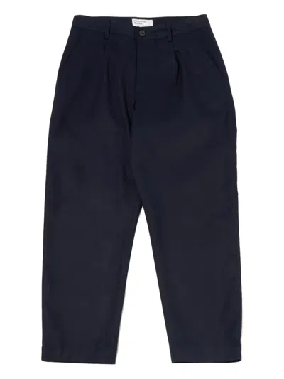 Universal Works Duke Pleated-front Trousers In Blue