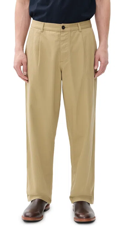Universal Works Duke Pleater Trousers Sand In Neutral