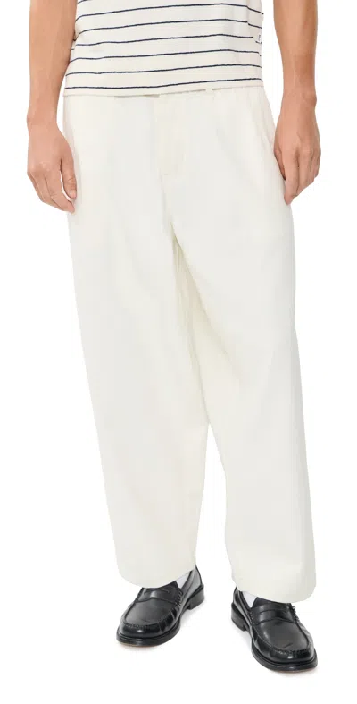 Universal Works Dutch Slub Drill Wide Leg Pants Ecru