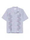 Universal Works Embroidered Cotton Shirt In Blue