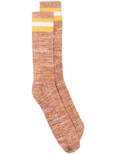 Universal Works Everyday Stripe Socks In Yellow