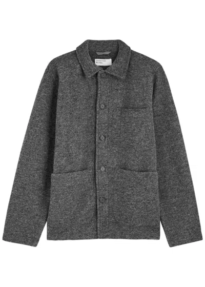 Universal Works Man Shirt Grey Size L Wool, Polyester In Grey