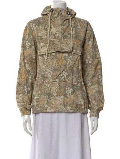 Pre-owned Universal Works Floral Print Crew Neck Hoodie In Neutral