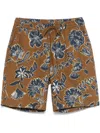 Universal Works Shorts Mit Blumen-print In Braun