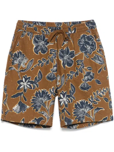 Universal Works Shorts Mit Blumen-print In Braun