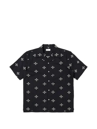 Universal Works Geometric-print Short-sleeve Shirt In Black