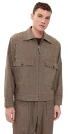 Universal Works E130 Herringbone Jacket In Brown