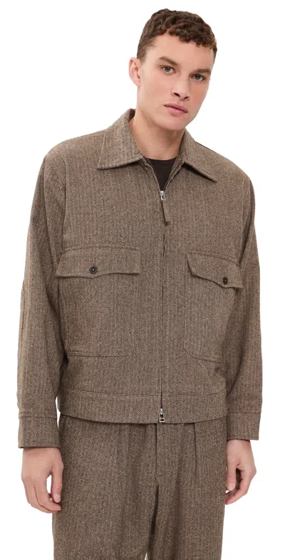 Universal Works Herringbone Jacket Brown