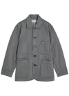 Universal Works Hickory Striped Cotton Overshirt In Green