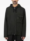 Universal Works Hooded Stripe-pattern Jacket In Black