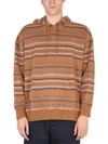 Universal Works Oversized Hoody Hikers Jacquard Brown 27609 In Brown