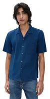 Universal Works Indigo Seersucker Road Shirt Washed Indigo In Washed Indigo