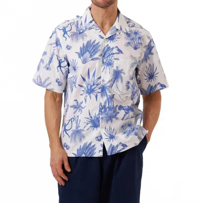 Universal Works Jungle Toile Poplin Camp Shirt In White