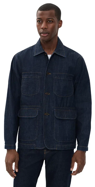 Universal Works Kaihara Denim Labour Jacket Kaihara Lt Wt Denim Indigo In Blue