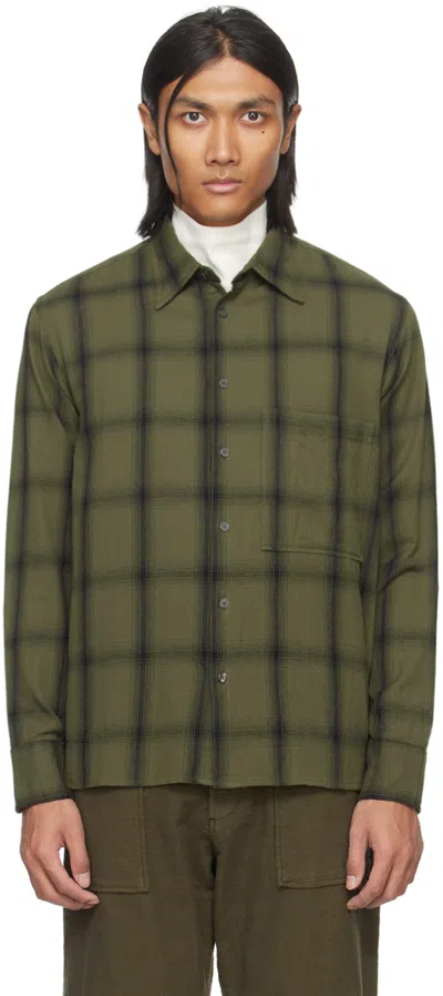 Universal Works Khaki Square Pocket Shirt In Olive